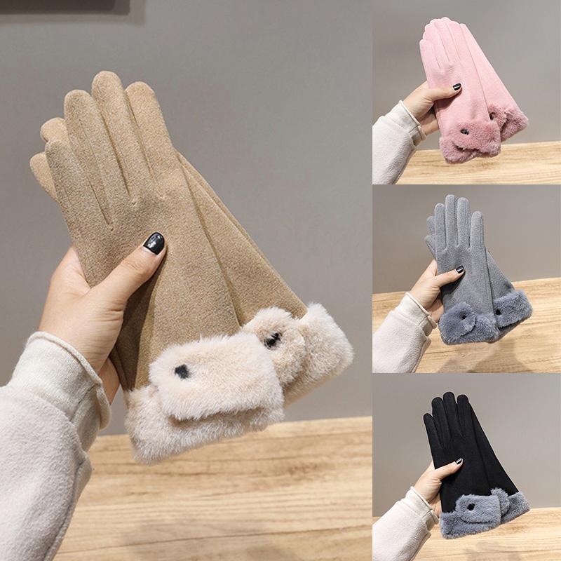 Women Cold Proof Windproof Touch Screen Outdoor Sports Touchable Screen Warm Full Finger Driving Mittens Winter Gloves