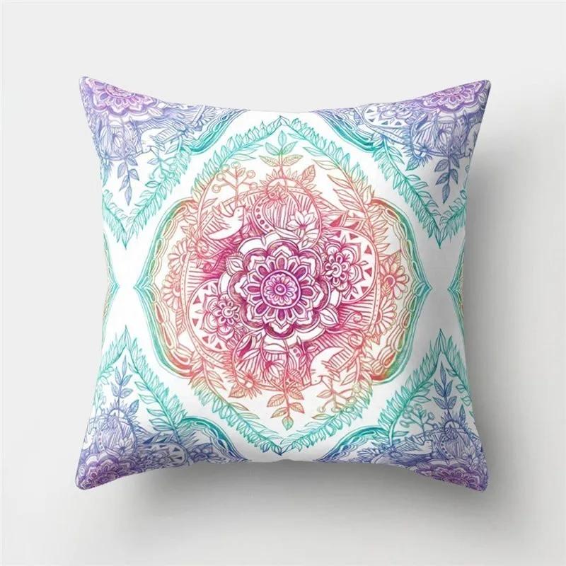 Mandala Pattern Decorative Polyester Cushion Cover Sofa Decorative Pillow Cover Pillow Protectors For Sofa Car Home Decor