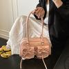 Premium underarm bag women's new 2025 niche bow baguette bag fashion cross mirror shoulder bag