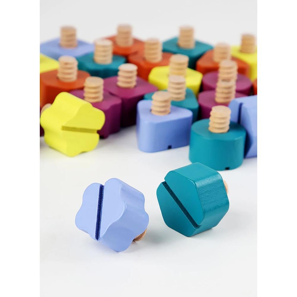 Wooden Screw Disassembly Toys Educational Screw Disassembly Assembly Shape Color Toys Montessori Interactive Game for Baby Gift