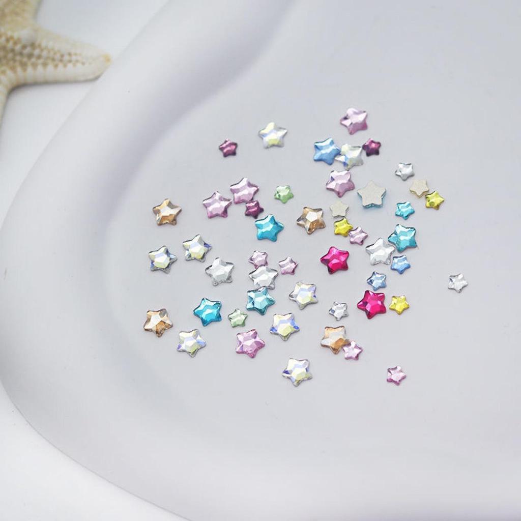 Popular Nail Art Starfish & Five-Pointed Star Rhinestones - 6mm & 4mm Flatback Irregular Shapes