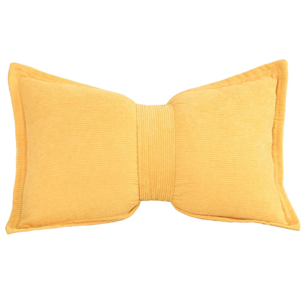 BUYNOW 1PC Corduroy Bow Pressed Edge Pillowcase French Luxury High-end Princess Style Sofa Cushion Cover Home Bedroom Decor