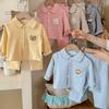 Childrens Brushed Pajamas Set Autumn Winter Boys Girls Homewear Baby Long Sleeve Sleepwear