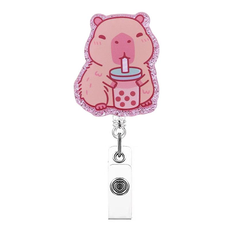 Kapibala Badge Holder Lightweight Nurse Badge Reel Retractable Alligator Clip Acrylic Id Card Holder For Volunteer Clinic Office