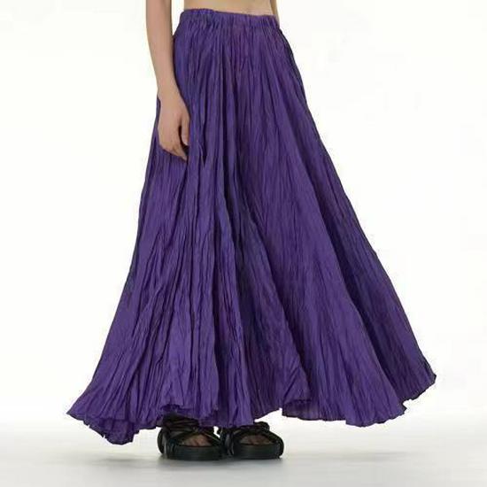 2024 Trendy European-American Minimalist Pleated Swing Skirt for Women - Autumn/Winter Collection