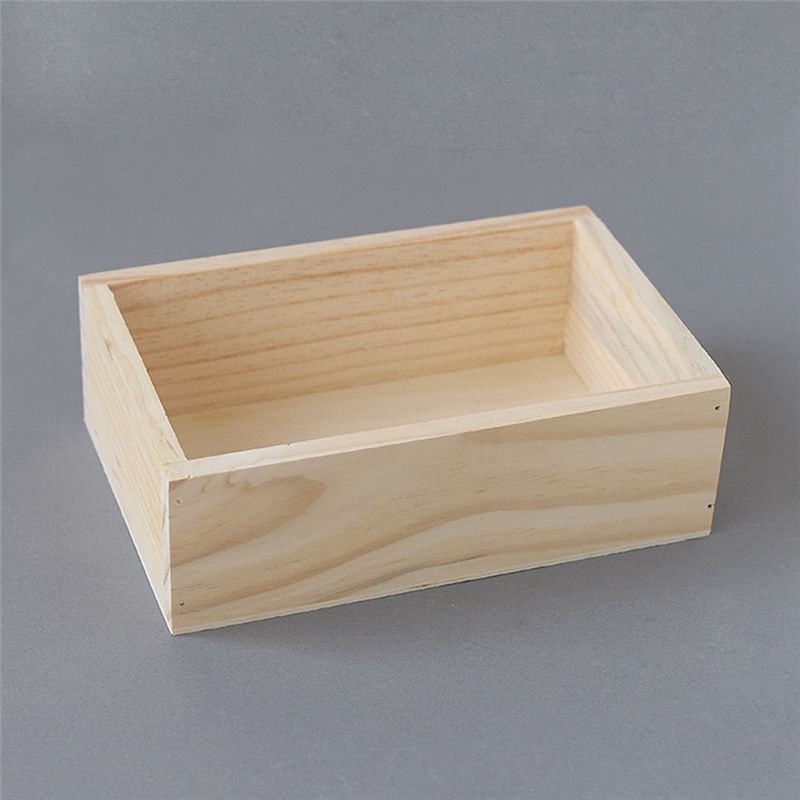 M-Modern-Retro Square Wooden Succulent Small Flower Pot Wooden Box Home Gardening Decoration Supplies
