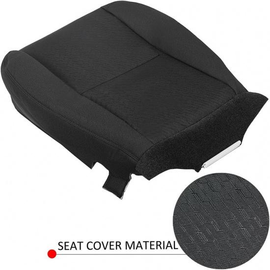Driver Bottom Cloth Seat Cover, Replacement Black Driver Side Seat Cover Compatible with Chevy Avalanche Silverado/with GMC Sierra 1500 2500HD 3500HD
