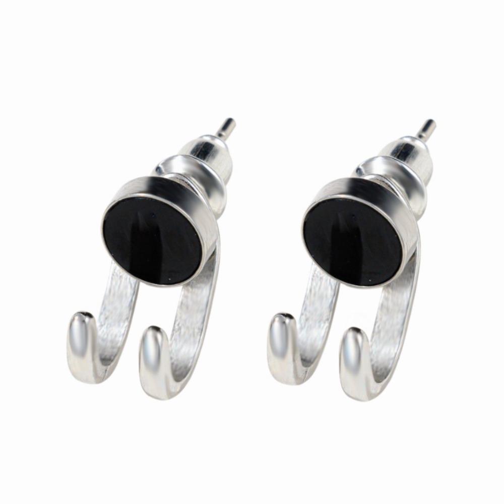 

Серьги с черным агатом, мужские трендовые индивидуальные мужские серьги для пар