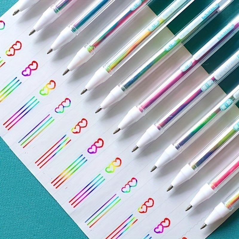 Sparkling Rainbow Gradient Gel Pens - Vibrant Glitter Colors for Art & Crafts