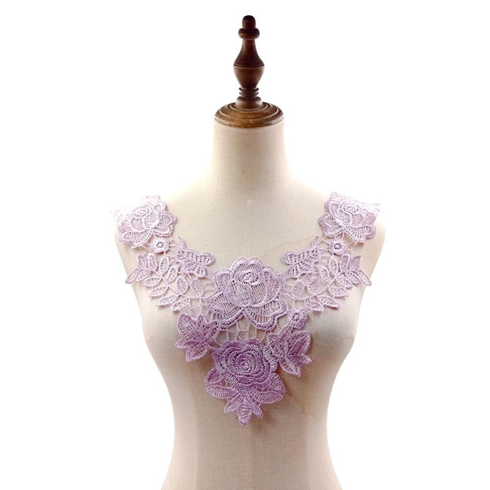 6PCS Fashion Fake Collar Hollow Out Pattern Flower Collar Embroidered Collar  Casual Wear