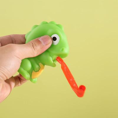 Dzieci kreatywne dekompresyjne zabawki Fidget szczypta żaba dinozaur wystający język działa stres zabawka świąteczne prezenty dla dzieci
