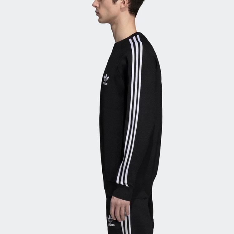 adidas Originals 3 Rayas Punto Cuello Redondo Negro Blanco Hombre DH5754