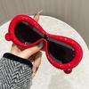 Funny Cute One-piece Sunglasses Thick Frame UV Resistant Sunshade Glasses for Personalized Style