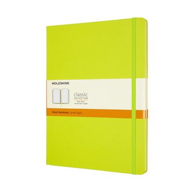 Moleskine Zošit Klasický zošit Pevná obálka S linkami Veľkosť XL šírka x 25 cm Citrónovo zelená QP090C2 (19 cm dlhý)