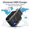 28W Lighted QC3.0+2.1A USB Universal QC3.0 Fast Charging Dual USB Port EU Plug Phone Charger Adapter for Samsung Xiaomi iPhone