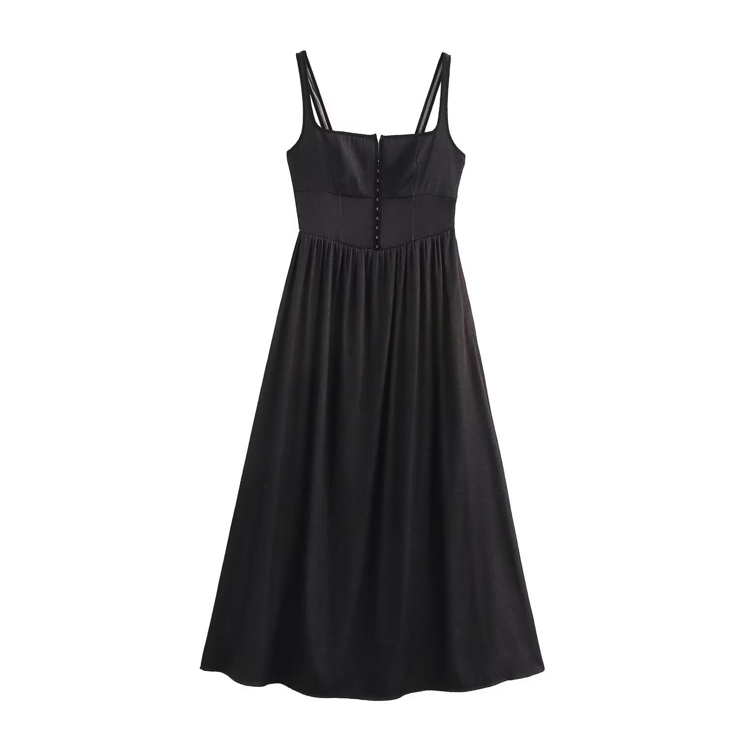 

Весеннее женское ретро платье-сарафан из искусственного денима - Повседневное длинное платье в европейском и американском стиле Small