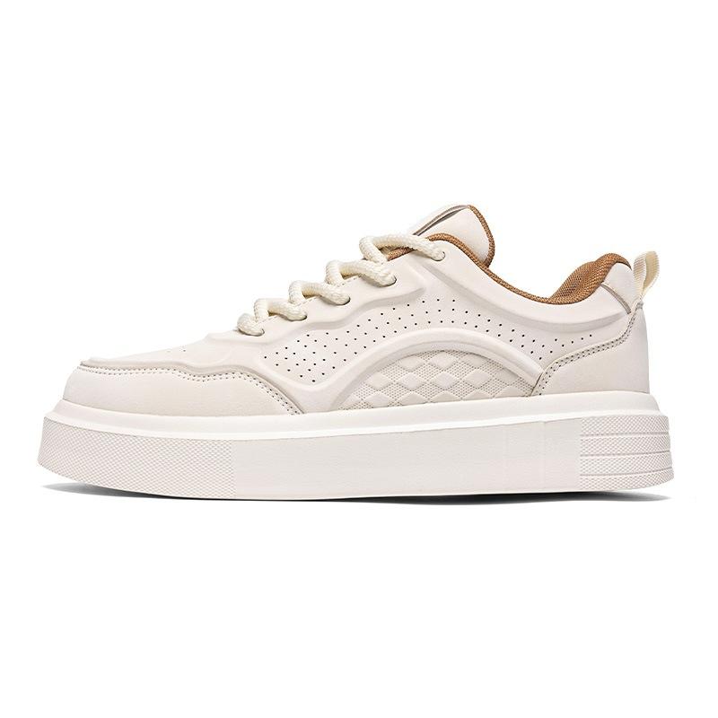 Men's shoes versatile platform casual little white shoes 2025 autumn new fashionable breathable non-slip leather sports board shoes