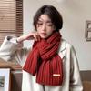 New Arrivals Open Run Knit Muffler Plain Winter Scarf