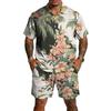 Men's Casual Print Matching Set - Lightweight Breathable Top and Drawstring Shorts 2-Piece Outfit for Summer