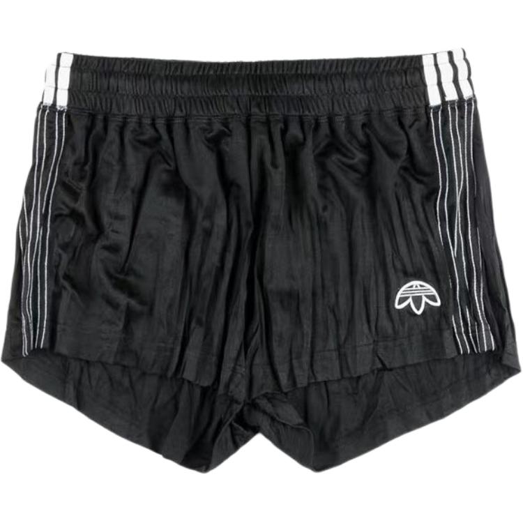 Adidas Originals Aw Wrinkled Slim Fit Striped Casual Shorts Women shorts DN0256 S