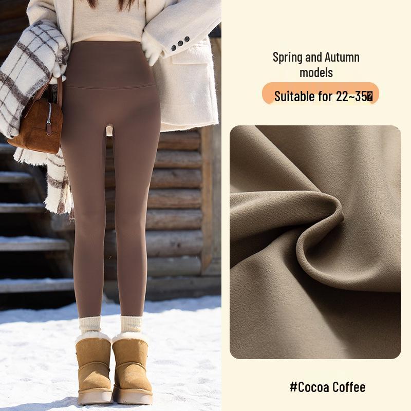 

2025 New High-Waisted Winter Shark Fleece Pants: Double Cross Waist, Hip-Lifting, Slimming Base Layer with Tummy Control L