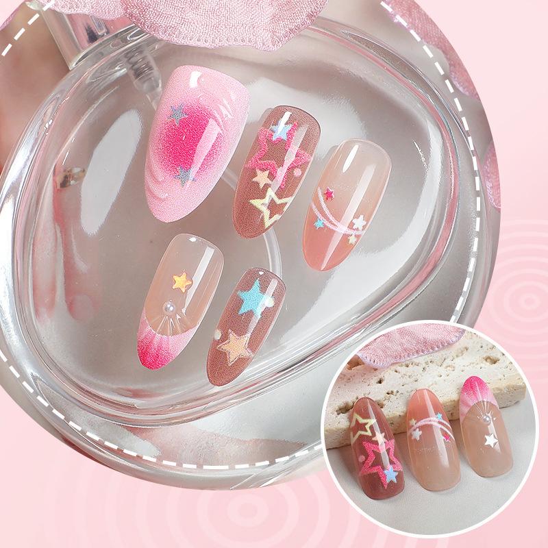 30-Piece Set: 3D Handmade Seashell Star Almond Manicure Tips