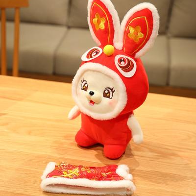 Peluche Coniglio Coniglietto Indossa Vestiti Mascotte Bambola di Peluche Regalo di Compleanno Ornamento Festivo