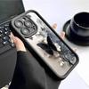 Black Butterfly Groove-Style Protective Case for iPhone 14/15/16/17 Pro Max
