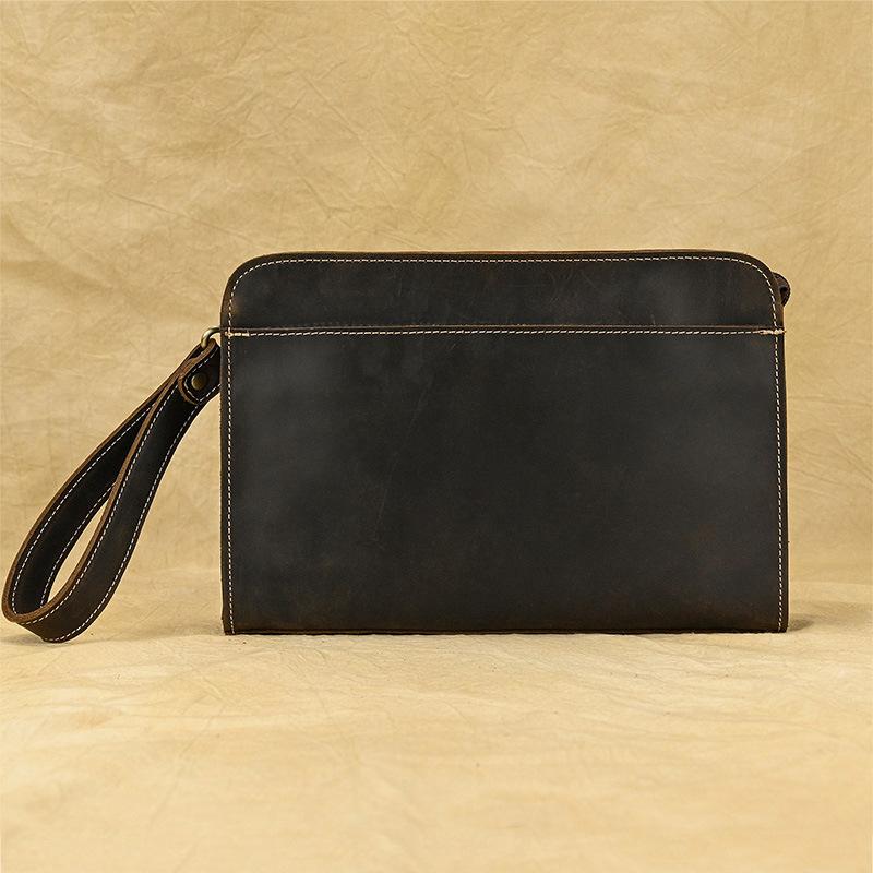 Мужская ручная сумка, Ретро ручная сумка из кожи Crazy Horse, Слой Баотоу, Кожаная сумка-конверт, Большая вместительная деловая кожаная сумка-кошелек