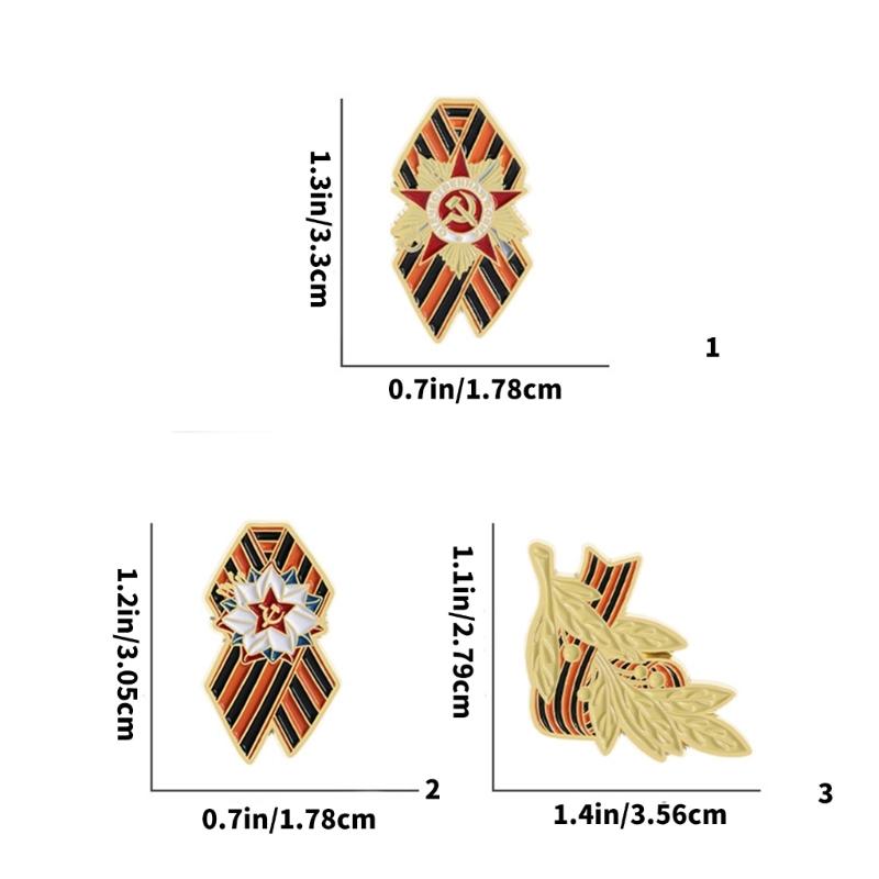 Russian War Memorial Alloy Ribbon Brooch Easy Clip On Fastening Badge For History Enthusiasts And Cultural Displays