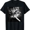 Cigarette Kitten Funny Smoking Cat Meme Stupid Brainrot T-Shirt(9)