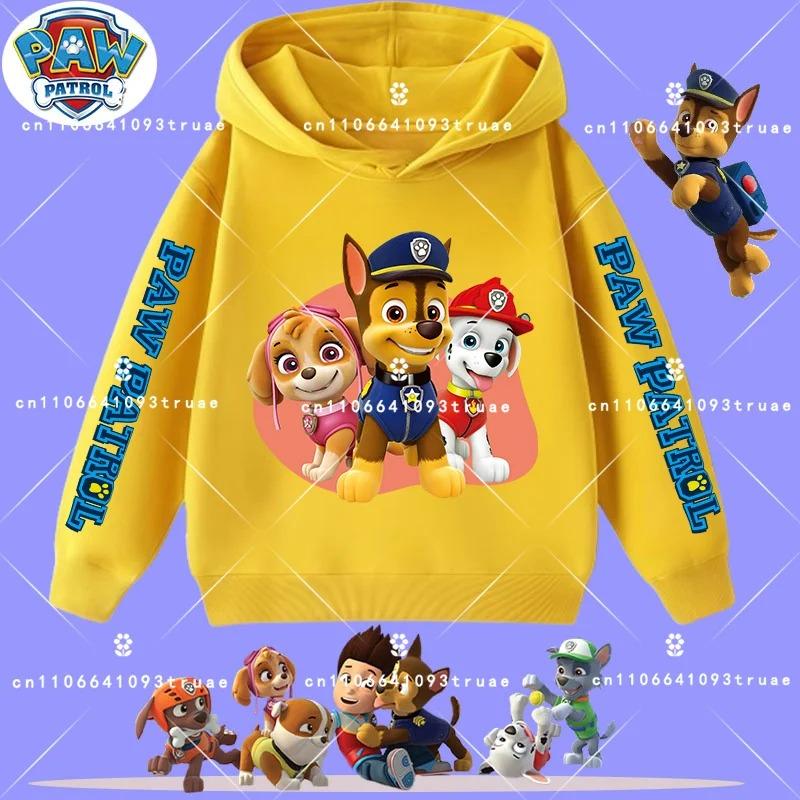 boys' sport shirt, spring-autumn long-sleeved pullover, casual top children's hooded sweatshirt with PAW Patrol cartoon print