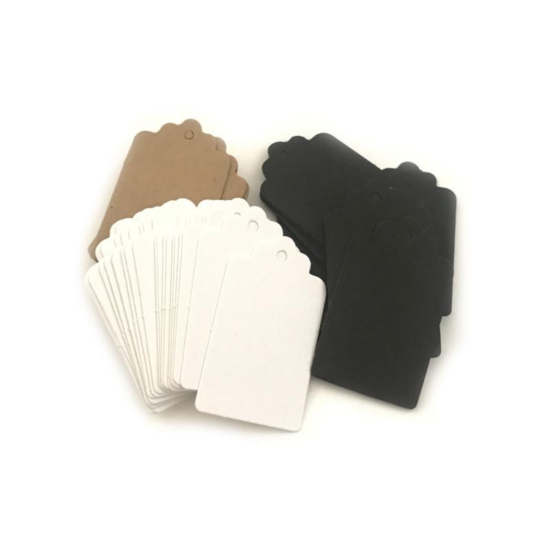 100 Pcs 5*3cm Packaging Label Kraft Paper Tags DIY Label Wedding Gift Decorating Tag