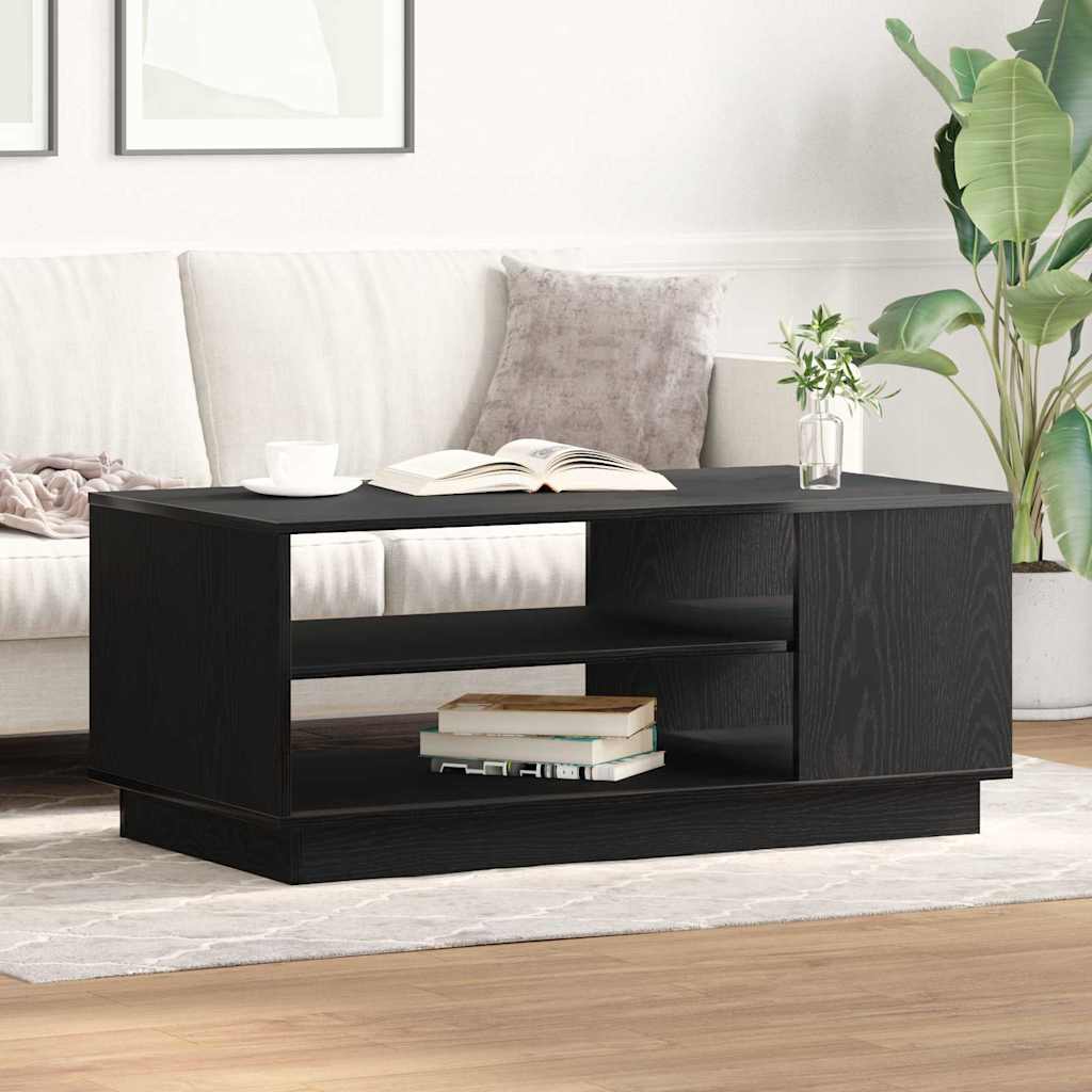 Coffee Table Black Oak Look 102 X 55 X 43 Cm Engineered Wood
