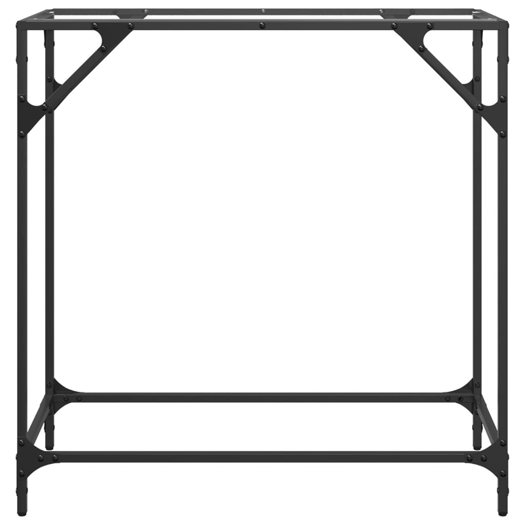 Console Table with Transparent Glass Top 80 x 35 x 81 cm Steel