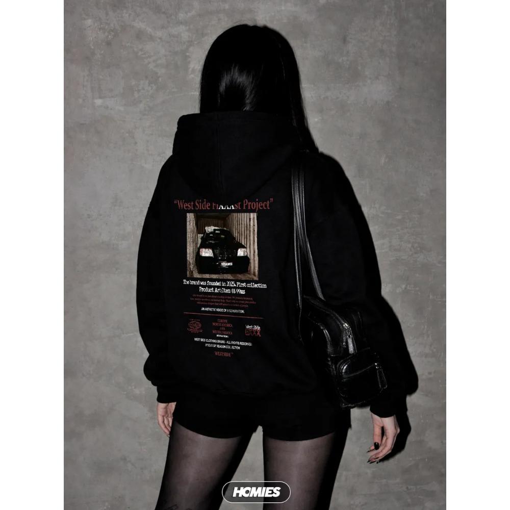 American Style Personalized Pattern Printed Men's and Women's Zipper Hoodie, Loose and Casual Zipper Sweater