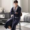 Men's Extra Long Plush Fleece Winter Bathrobe Pajamas