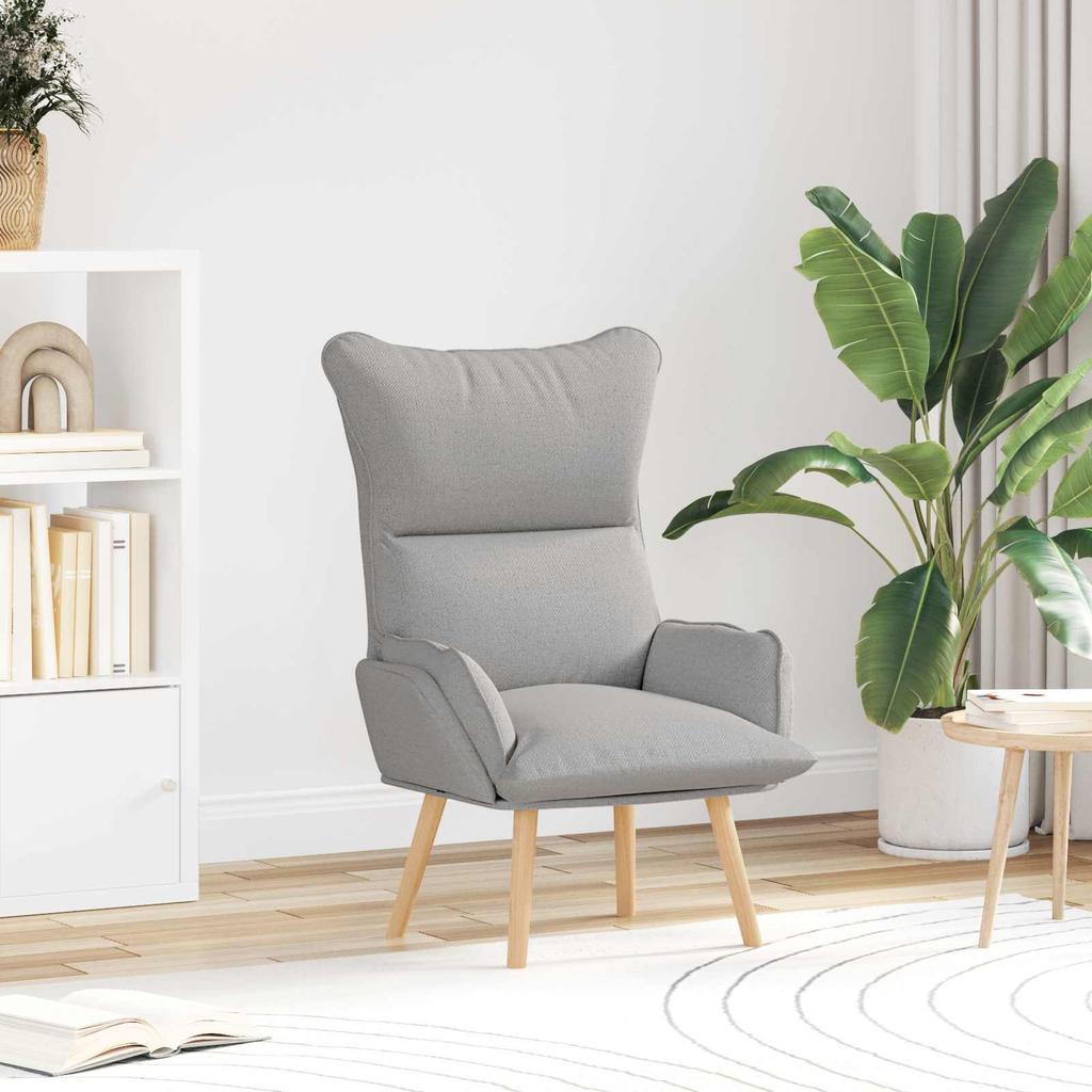 Armchair Cloud Grey Fabric and Plywood