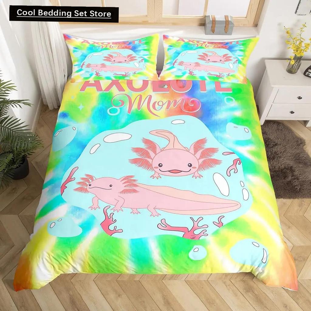 Axolotl Animal Cute Pet Quilt Cover Pillowcase 3Piece Comforter Bedding Set With Pillow Case Single Double Duvet Cover