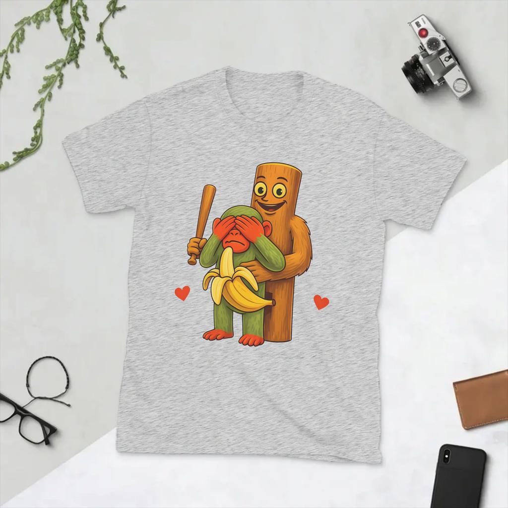 Italian Brainrot Chimpanzini Bananini Tung Sahur Kiss Cam T Shirts Funny Tees Round Collar T-Shirts Pure Cotton Clothes