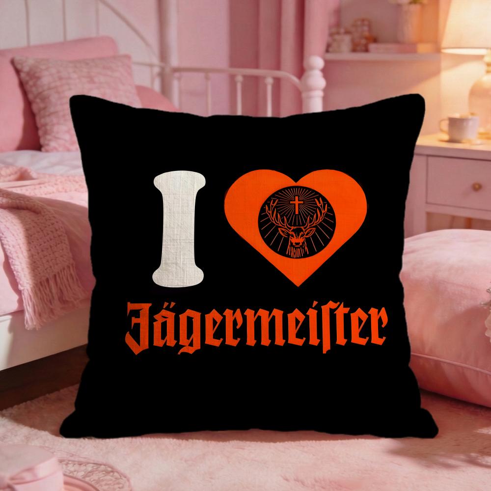 JJagermeisters Brand Logo Cushion Cover Premium Comfort Reversible Pillow Cove Two In One Design For Any Room  Car Interior