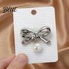 Anti-oxidation Brooch Pin Bow Shape Alloy Lapel Pin with Imitation