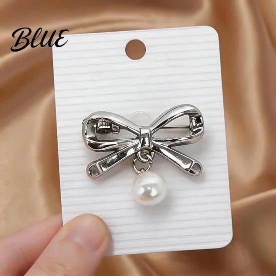 Anti-oxidation Brooch Pin Bow Shape Alloy Lapel Pin with Imitation