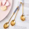 Gold-plated English Afternoon Tea Spoon Fork Stainless Steel Cake Spoon Fork Fruit Forks  Pastry