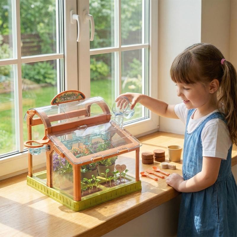 Sehr klares Kinder-Gartenhaus aus langlebigem Acryl für das Pflanzenwachstum im Freien