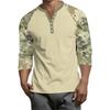 Top Masculino de Manga 3/4 Raglan Contrastante com Botões