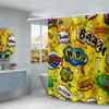 Funny Graffiti Anime Shower Curtains for Children 3D Print Bath Screen Decor Waterproof Polyester Fabric Bath Curtain with Hook