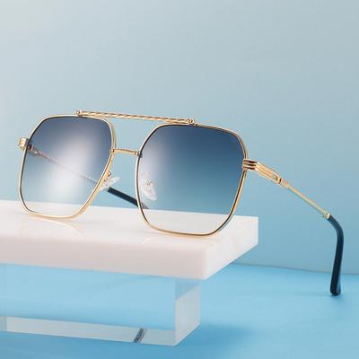 Męskie kwadratowe okulary przeciwsłoneczne na lato Stylowe soczewki gradientowe Okulary Hip-Hop Street Sports