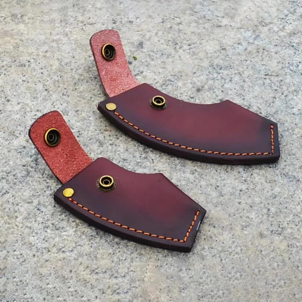 Leather Axe Cover with Secure Attachment and Easy Access Loop for Safe and Convenient Use in Outdoor Activities