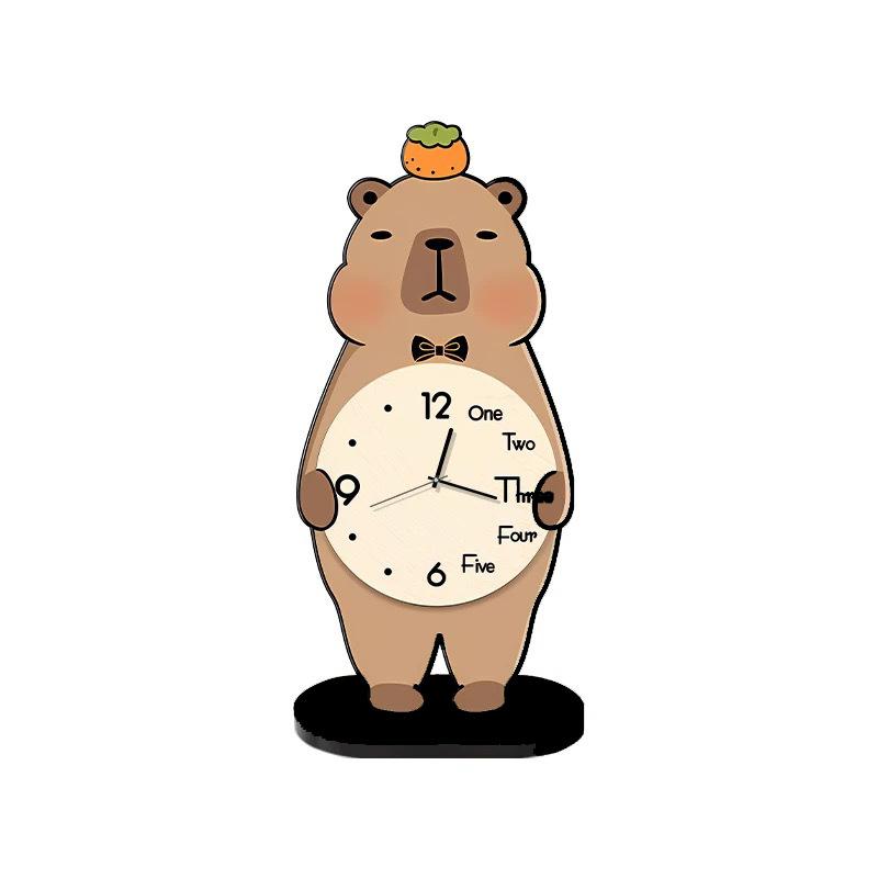 Kapibara godzinowy wahadło blatowy salon stół jadalny ozdoba blatowa celebryta internetowa kreatywny zegar o wysokiej wartości cichy zegar siedziskowy